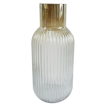 Vase en verre ombré avec présentoir de fleur d'étoile blanche, feuille de 75 cm 2