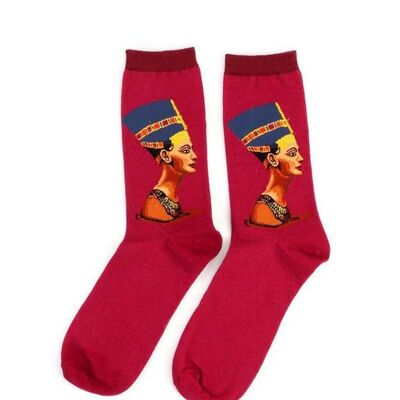 Socks with painting "Nefertiti" - Red__default