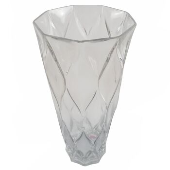 Vase en verre transparent épais strié 35 cm 3