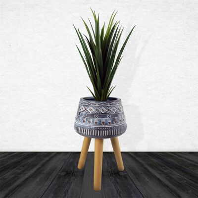 Large Blue Composite Planter