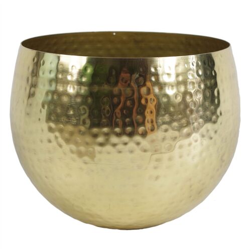 Large Metal bowl 22 x 18cm Brass Gold Colour Edge