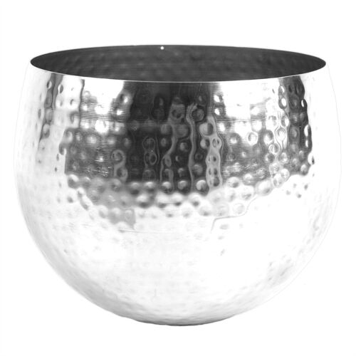Large Metal bowl 22 x 18cm Silver Colour Edge