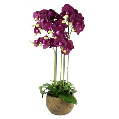 Grande Orchidée Violette - 41 fleurs REAL TOUCH