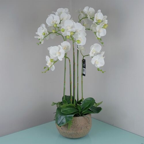 Large Orchid White - 41 REAL TOUCH flowers