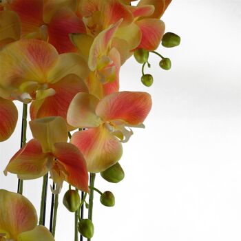 Grande plante d’orchidée pêche jaune - Artifcial - 41 fleurs REAL TOUCH 5