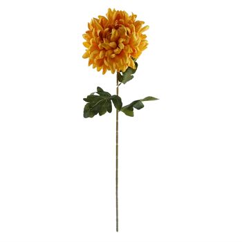 Vase boule en verre chrysanthème jaune feuille 100 cm 2