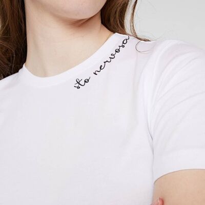T-Shirt "I'm Nervous" - Collar__XS / Bianco