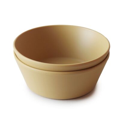 Mushie - Round Bowl - 5 x 5 x 2 inches - Capacity: 430 ml - Set of 2 - 100% BPA, BPS, PVS and Phthalate Free Polypropylene Plastic - Caramel