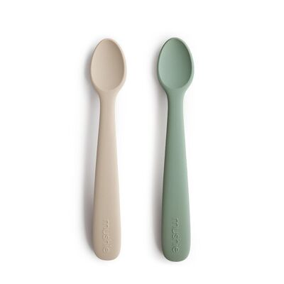 Mushie - Lot de 2 Cuillères en Silicone pour bébé - 100% sans BPA, BPS, PVC et phtalates - 15,87 cm de long