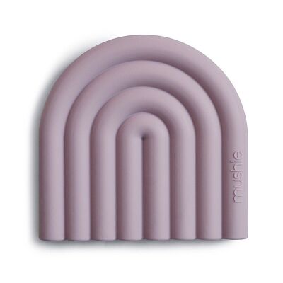 Mushie - Mordedor Arco Iris - Fabricado con silicona 100% apta para alimentos
100% libre de BPA, BPS, PVC y ftalatos - 6,859 x 8,55 x 0,63 cm - a partir de 3 meses