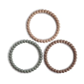 Mushie - Bracelet de Dentition Perle - silicone 100 % alimentaire - 100 % exempt de BPA, BPS, PVC et phtalates - 7 ,62 x 7,62 cm 1