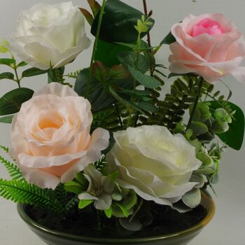 Printemps floral mixte artificiel de 35 cm dans un pot de fleurs 2