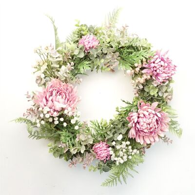 45 cm künstlicher rosa Blumenblütenkranz