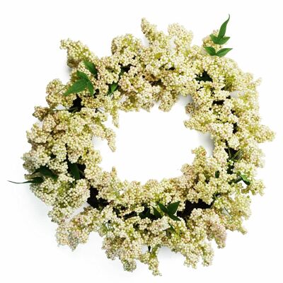 55cm Artificial Hanging White Berries Wreath