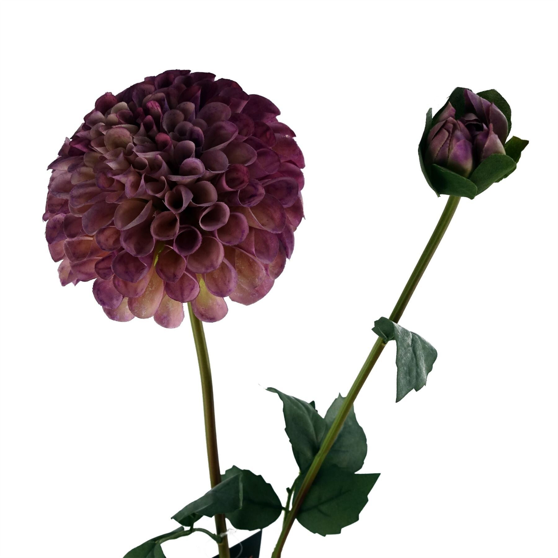 6 flores artificiales con pompones Dhalia, color rosa