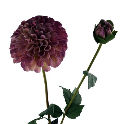 6 x künstliche Dhalia-PomPom-Blumen, rosa