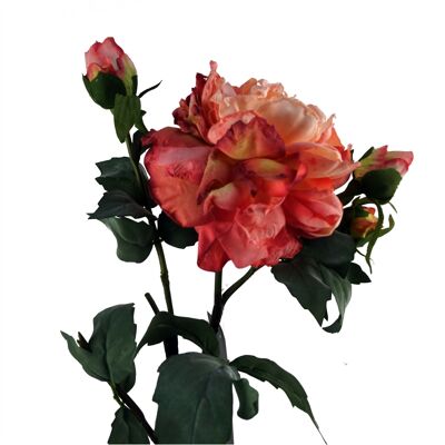 6 x fleur artificielle pivoine rose