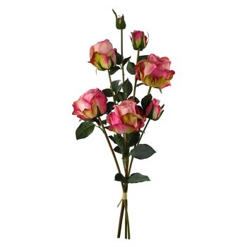 6 x fleurs artificielles roses roses 2
