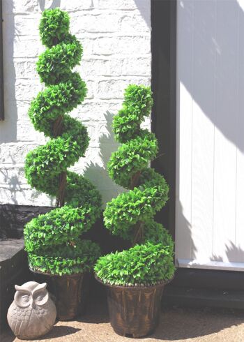 Spirale à grandes feuilles vertes de 90 cm avec jardinière décorative 5