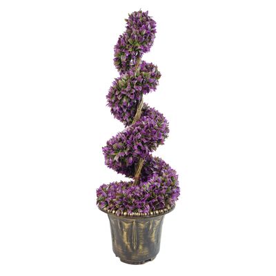 90 cm große violette Blattspirale mit dekorativem Übertopf