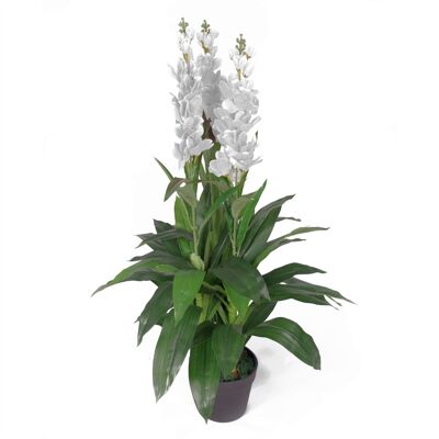 Pianta di orchidea artificiale 100 cm Bianco 100 cm Piante Fiori