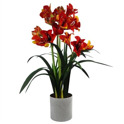 Planta Amaryllis Artificial Flores Planta Naranja