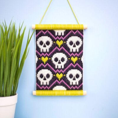 Tapiz Bargello, Kit de costura para colgar en la pared de calaveras