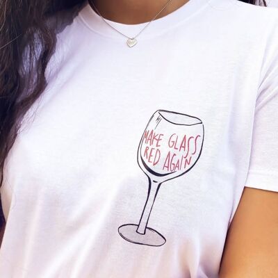 T-Shirt "Make Glass Red Again"__XS / Bianco