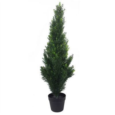 Planta artificial de 90 cm de árbol topiario de cedro UV artificial para exteriores