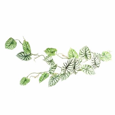 120 cm künstliche Hängepflanze, realistisches Alocasia-Drachenschuppenlicht