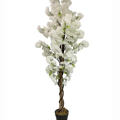 Árbol de flores artificiales blanco 150 cm Totalmente