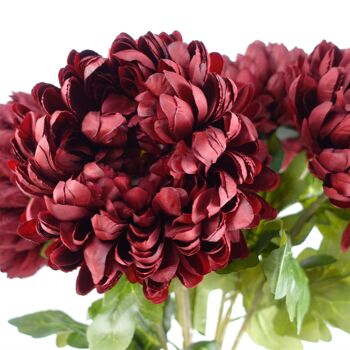 Fleurs artificielles chrysanthème réflexe extra large - rouge 75 cm 3