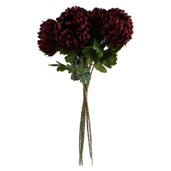 Fleurs artificielles chrysanthème réflexe extra large - rouge 75 cm 5