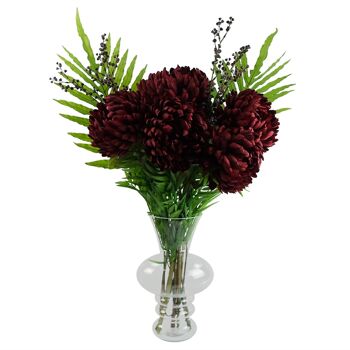 Fleurs artificielles chrysanthème réflexe extra large - rouge 75 cm 6