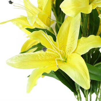 Fleurs Artificielles Grande Tige de Lys Jaune - 3 Fleurs 100cm 2