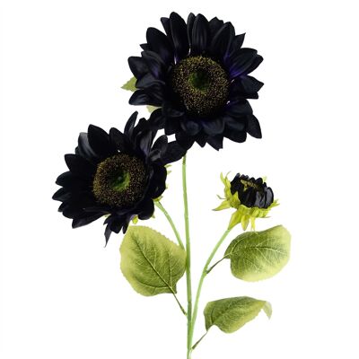 Fleurs Artificielles Tournesol Violet - 3 têtes 88cm
