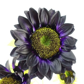 Fleurs Artificielles Tournesol Violet - 3 têtes 88cm 2