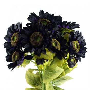 Fleurs Artificielles Tournesol Violet - 3 têtes 88cm 5