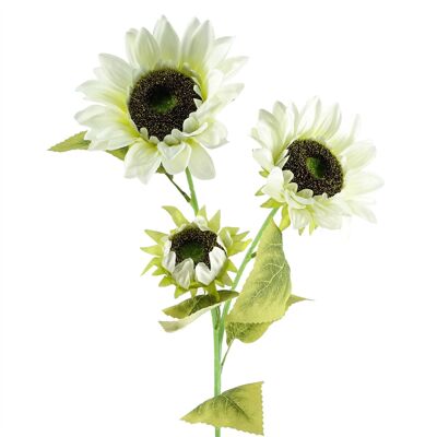 Artificial Flowers White Sunflower - 3 heads 88cm
