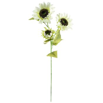 Fleurs Artificielles Tournesol Blanc - 3 têtes 88cm 3