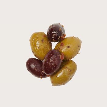 Mélange d'olives avec noyaux 1 000 g en sachet sous vide