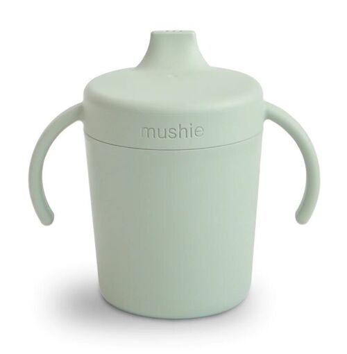 Mushie - Tasse d'Apprentissage à Bec - 7,7 x 14 x 16 cm -  Capacité : 230 ml  - 100% sans BPA, BPS, PVC, ni phtalates - Couvercle et poignées anti-fuite à visser