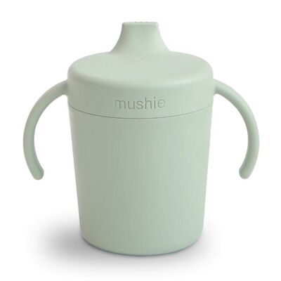 Mushie - Tazza didattica con beccuccio - 7,7 x 14 x 16 cm - Capacità: 230 ml - 100% senza BPA, BPS, PVC e ftalati - Coperchio e manici a tenuta stagna avvitati