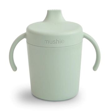 Mushie - Tasse d'Apprentissage à Bec - 7,7 x 14 x 16 cm -  Capacité : 230 ml  - 100% sans BPA, BPS, PVC, ni phtalates - Couvercle et poignées anti-fuite à visser 1