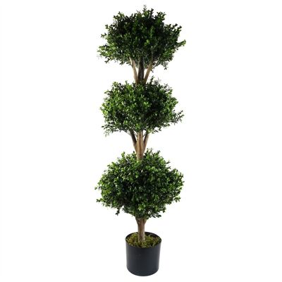 Foglia 120 cm Buxus Triplo albero artificiale resistente ai raggi UV per esterno