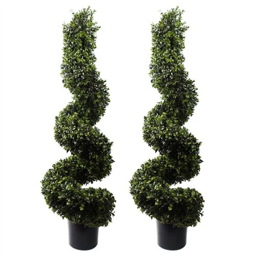 Leaf 120cm Spiral Boxwood Artificial Tree UV Resistant Outdoor