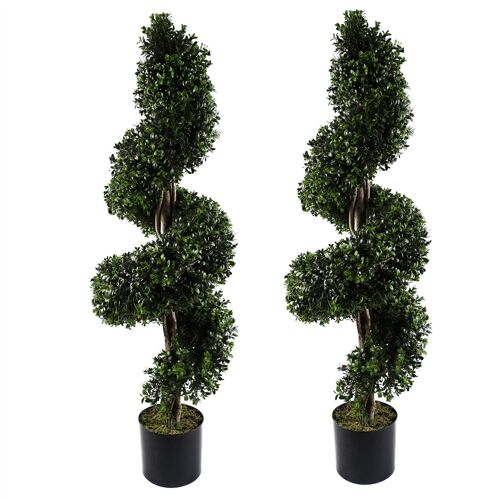 Leaf 120cm Spiral Buxus Artificial Tree UV Resistant Outdoor
