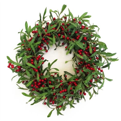 Luxury Wreath Christmas Mistletoe Red Berry 60cm 24"