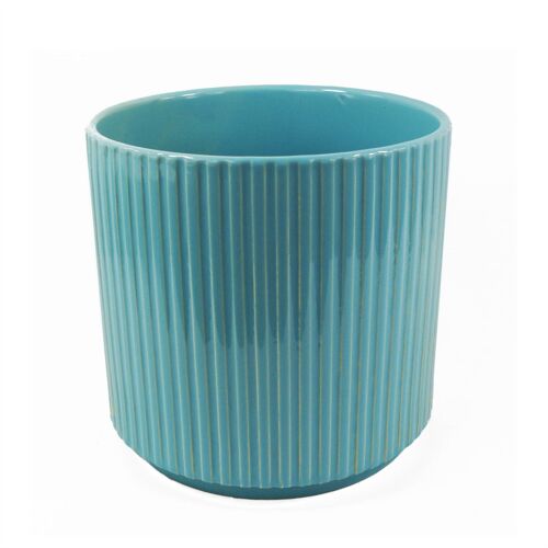 Ceramic Plant Pot Planter Blue 13.5 x 13.5 x 13cm