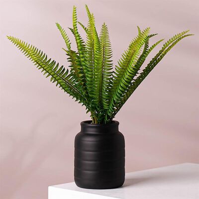 Ceramic Plant Pot Planter Flower Vase Black 13 x 13 x 14cm